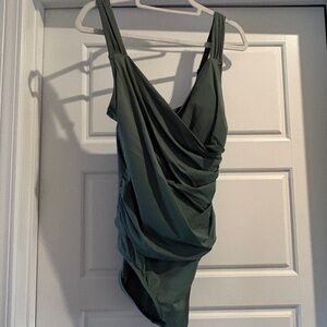 JANTZEN Elegant Green Draped Swimsuit